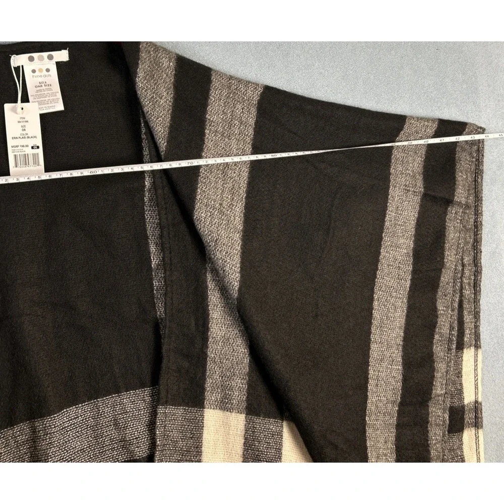 NWT Three Dots Womens Cashmere‎ Shawl Scarf Wool Wraparound Erin Plaid Luxury